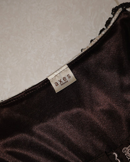 [Axes Femme] Cream Lacey Mock Two-piece Dress