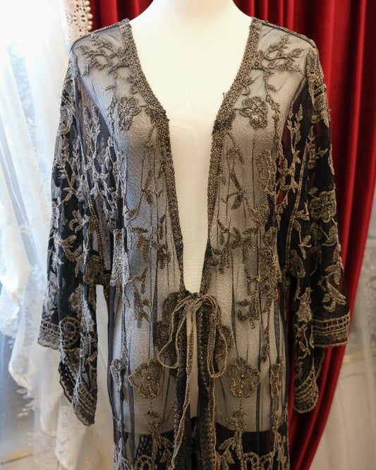 Origami Embroidered Boho Mesh Outer