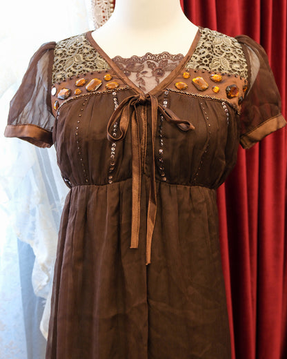 Mocha Gems Sheer Top