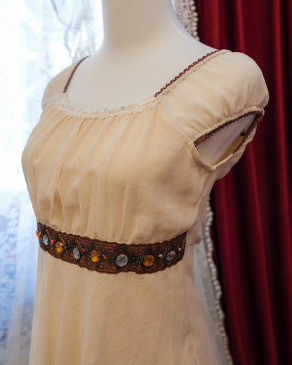 Peach Cream Gems Sheer Top