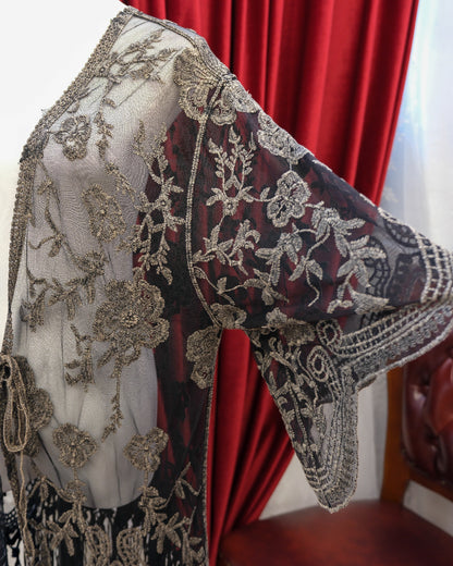 Origami Embroidered Boho Mesh Outer