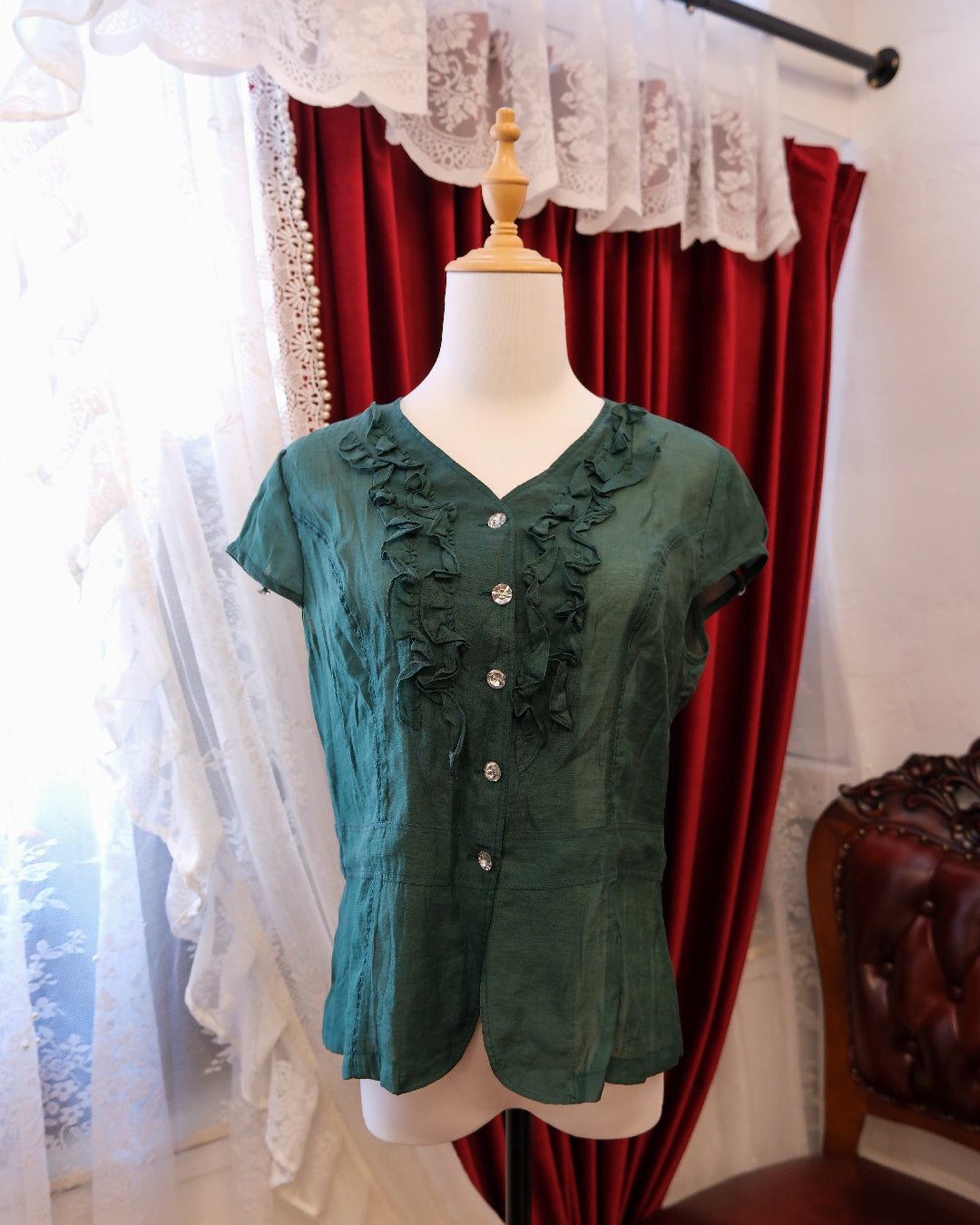 Pine Ruffle Top