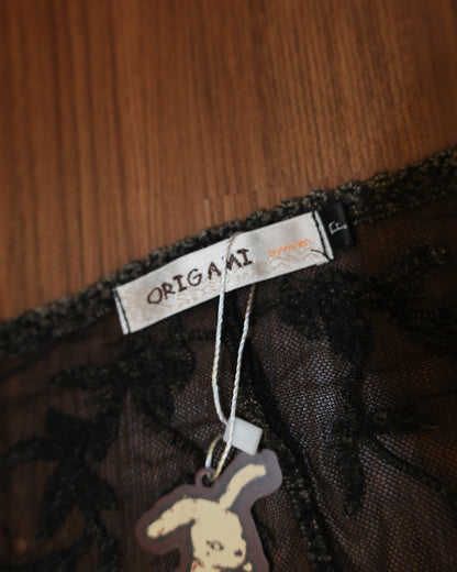 Origami Embroidered Boho Mesh Outer