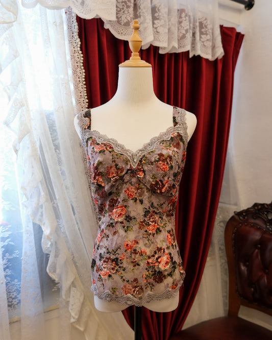 Rose Cloud Grey Lace Camisole