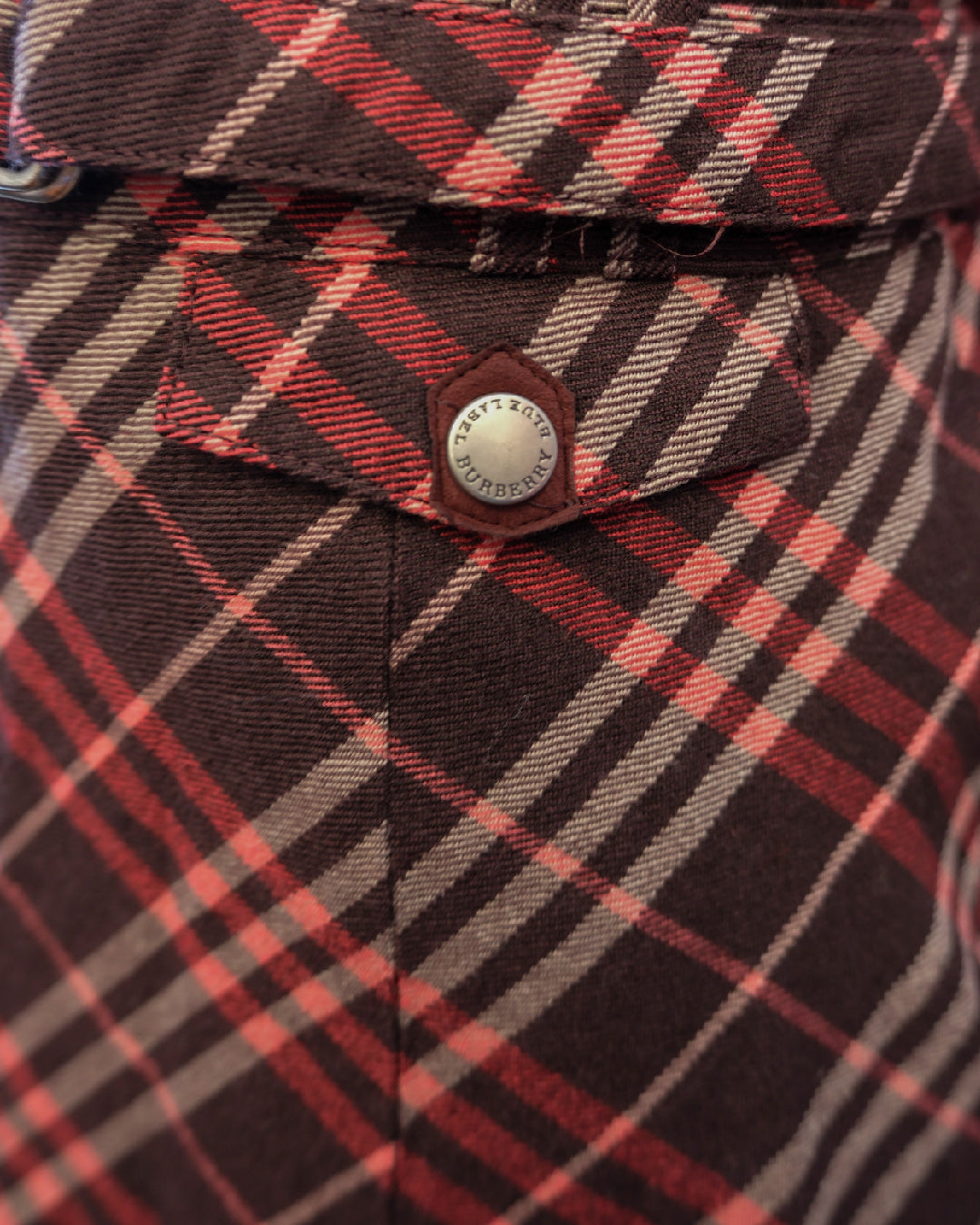 [Japan] Burberry Pink Berry Plaid A-line Skirt