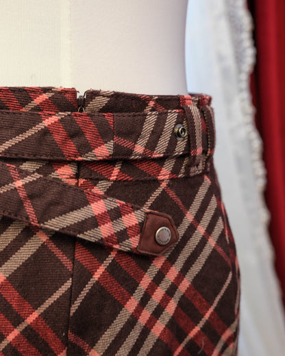 [Japan] Burberry Pink Berry Plaid A-line Skirt