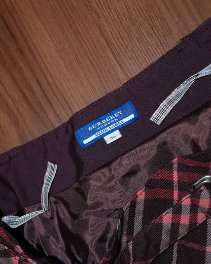 [Japan] Burberry Pink Berry Plaid A-line Skirt