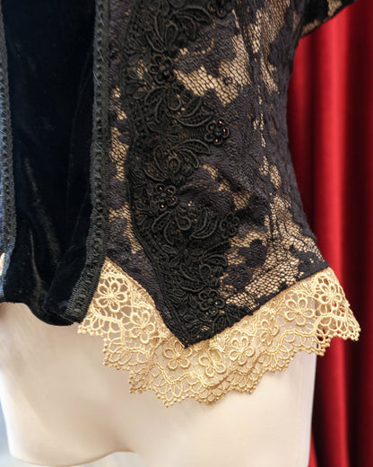 [USA] Gothic Black Lace Velvet Vest