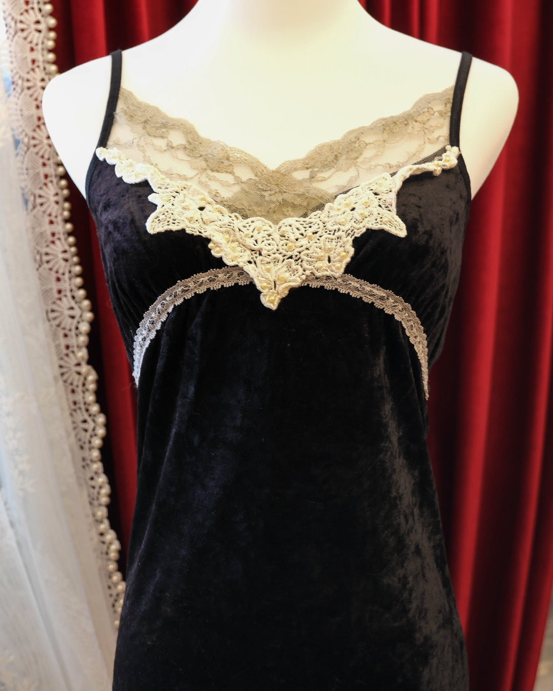 Gothic Pearl Velvet Camisole