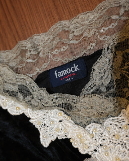 Gothic Pearl Velvet Camisole