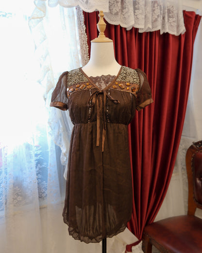 Mocha Gems Sheer Top