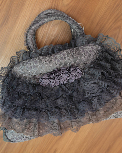 Slate Blue Lace Rosy Handbag