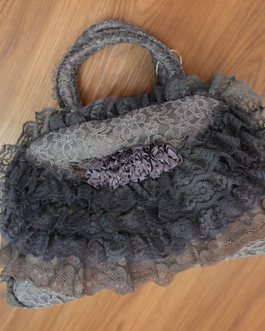 Slate Blue Lace Rosy Handbag