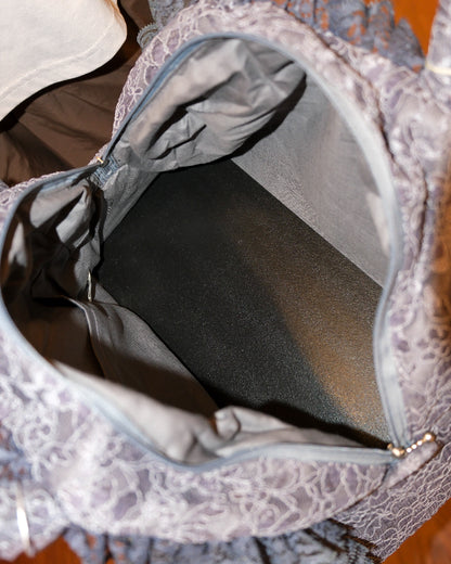 Slate Blue Lace Rosy Handbag