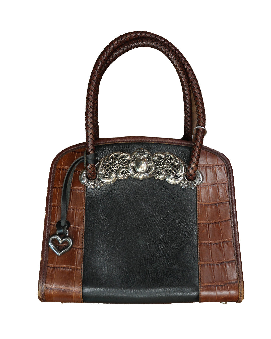 Brighton Chantilly Leather Croc Satchel Handbag
