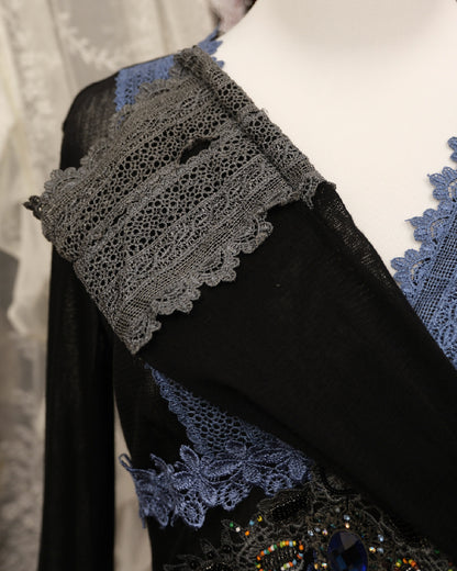 Sapphire Gemstone Mesh Top