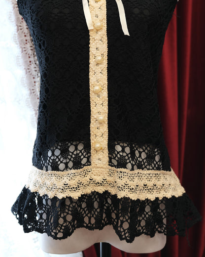 [Hong Kong] Gothic Black Ribbon Camisole