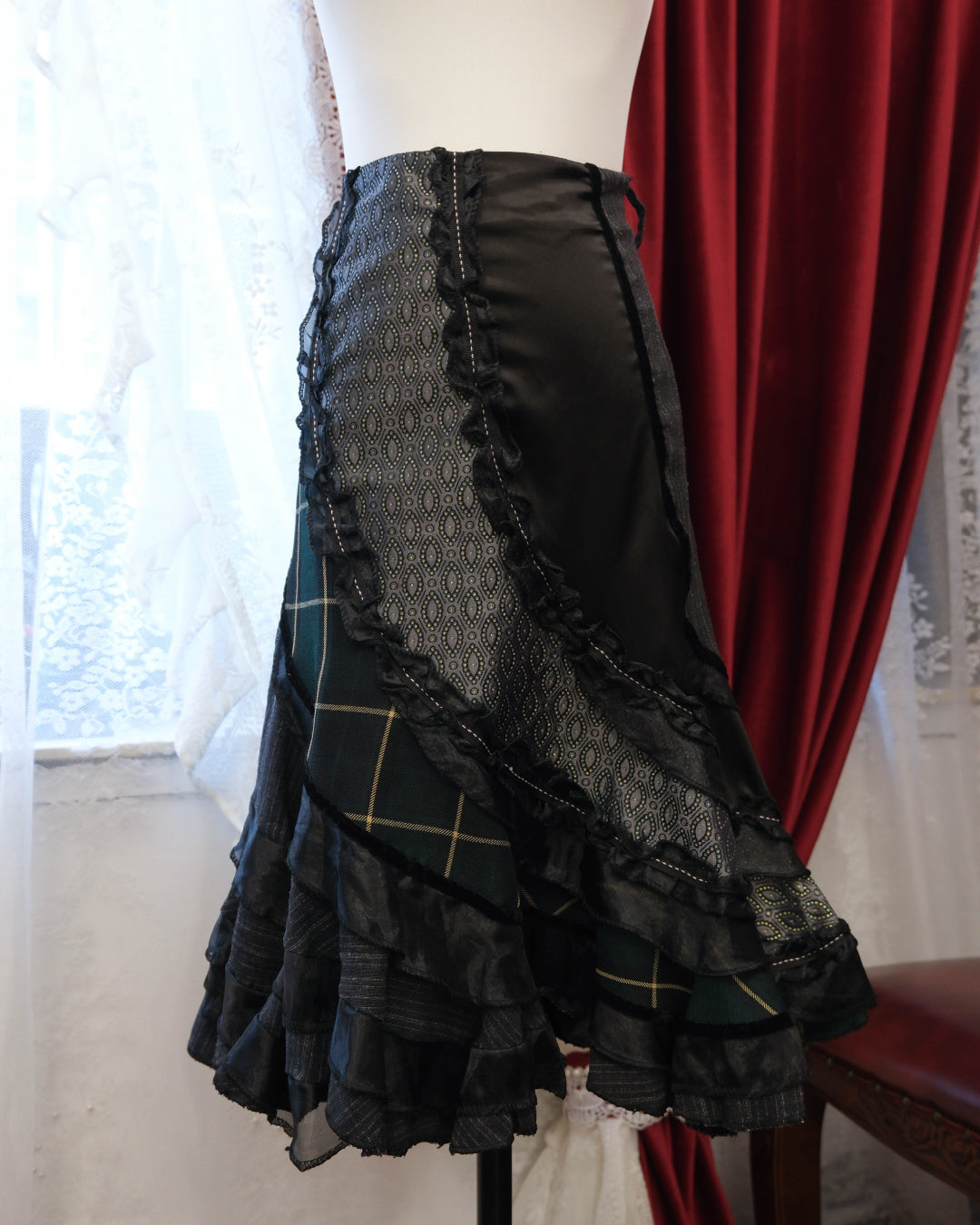 [Paris] Des filles à la vanille Green Plaid Skirt