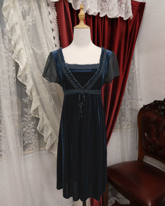 Secret Society Navy Velvet Dress