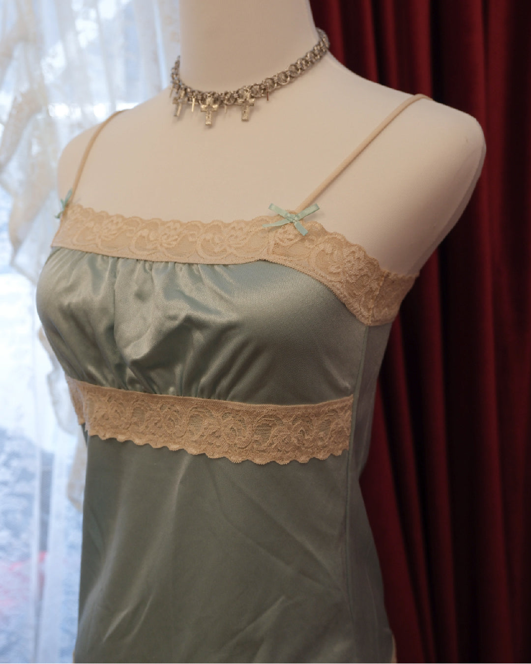 [Korea] Arctic Blue Satin Camisole
