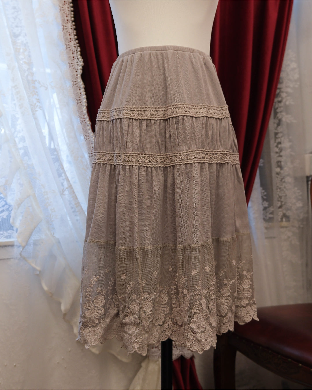 Frozen Grey Lace Skirt