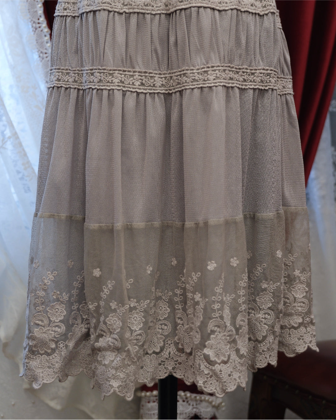 Frozen Grey Lace Skirt