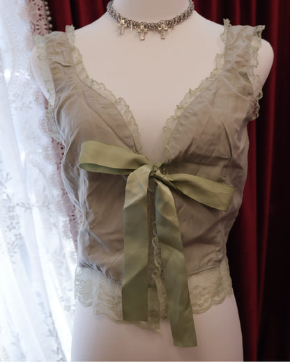 Pale Mint Ribbon Vest