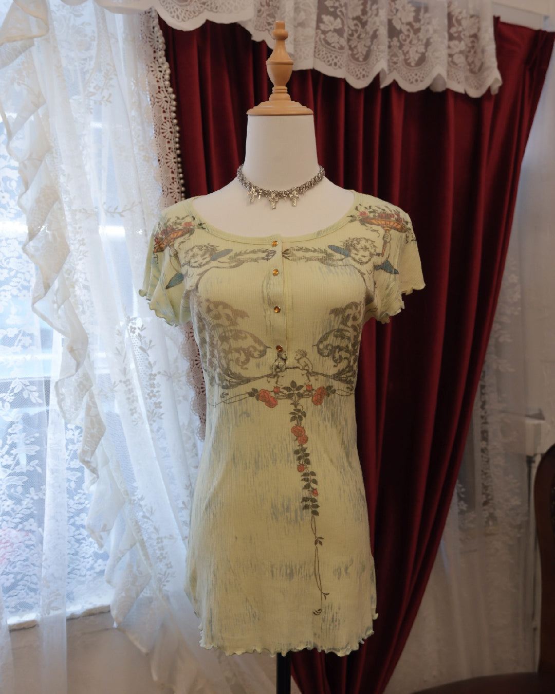 Butterfly Dropout Angel Print Top