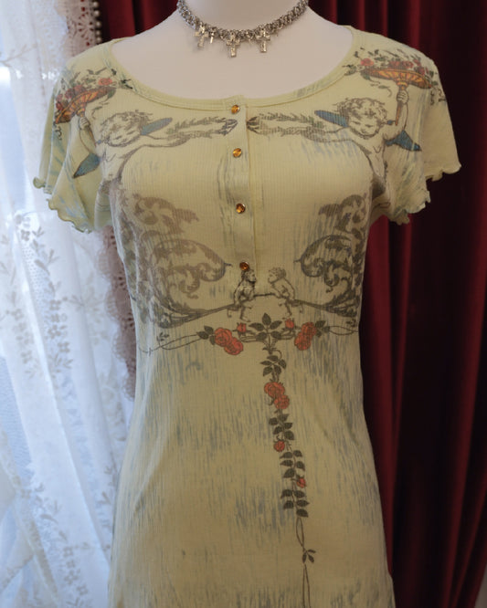 Butterfly Dropout Angel Print Top