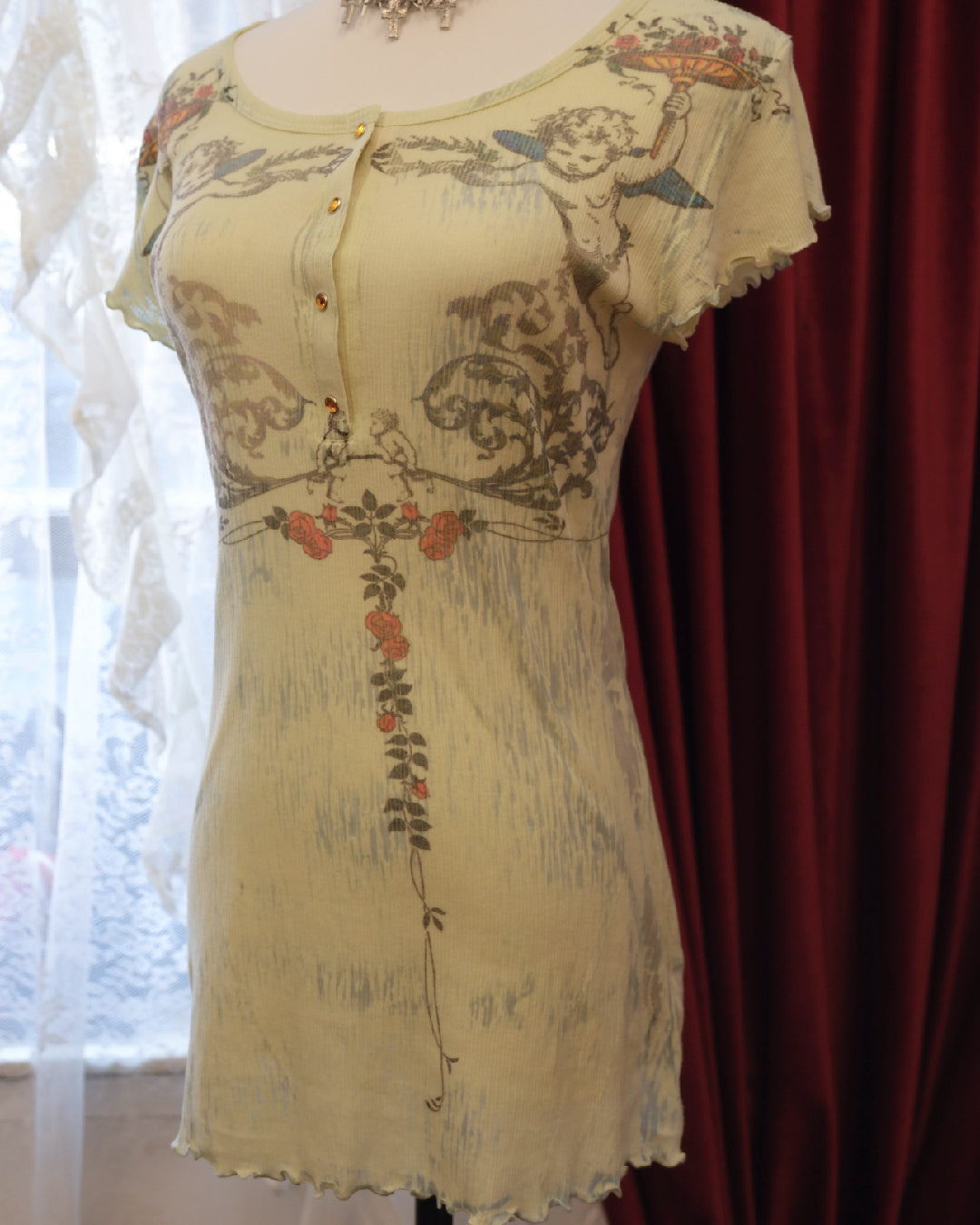 Butterfly Dropout Angel Print Top