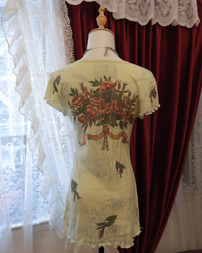 Butterfly Dropout Angel Print Top