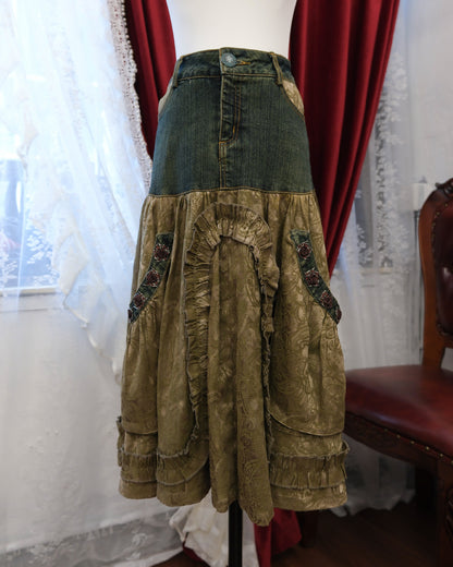Denim Patchwork Skirt