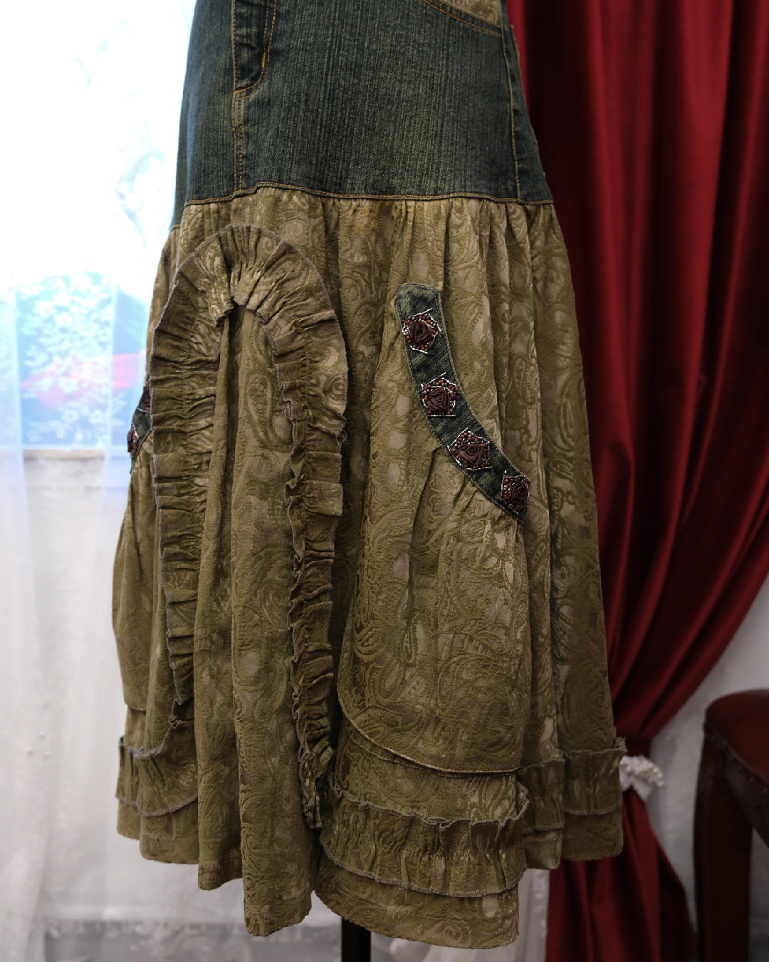 Denim Patchwork Skirt