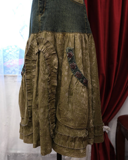 Denim Patchwork Skirt