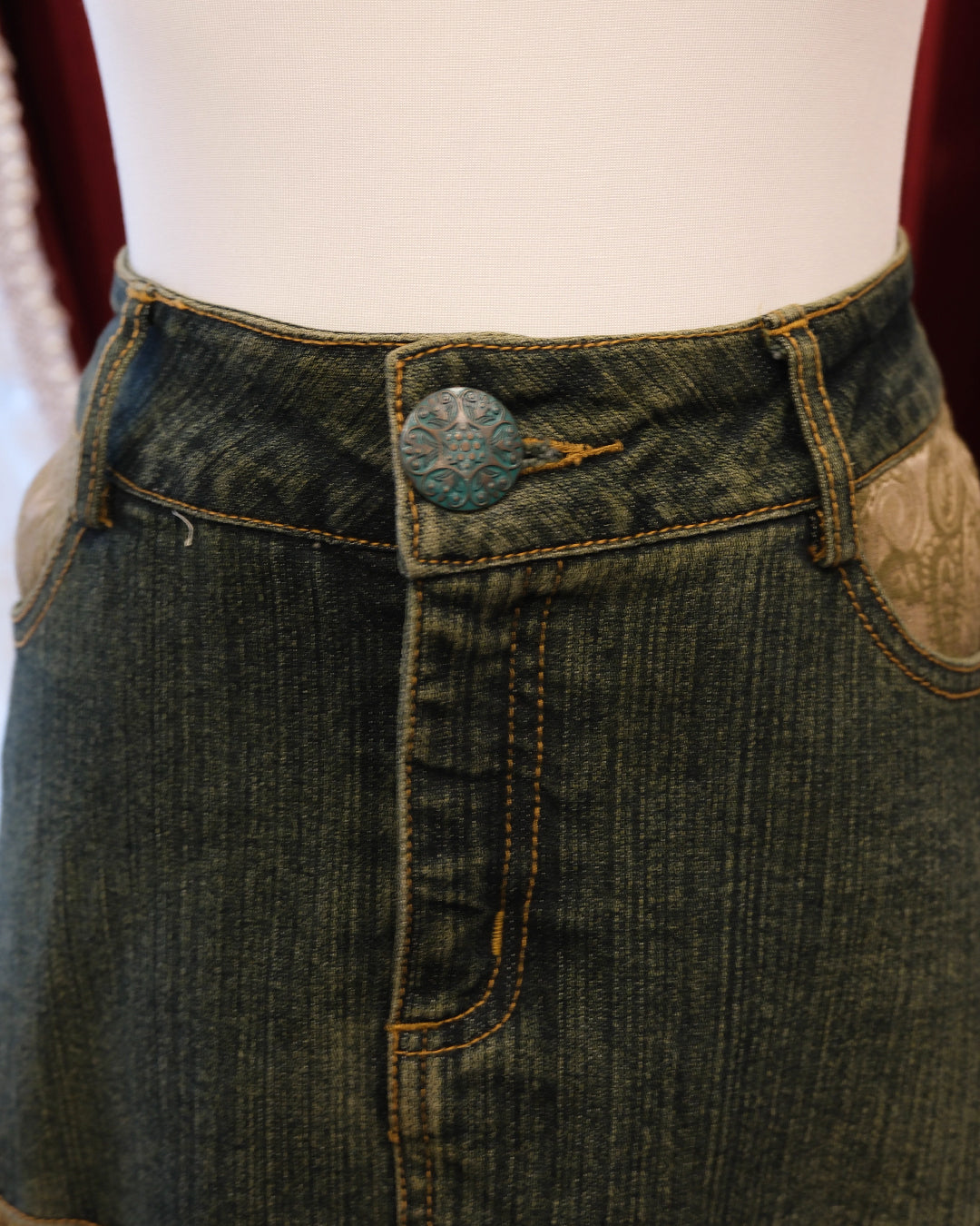 Denim Patchwork Skirt