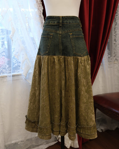 Denim Patchwork Skirt