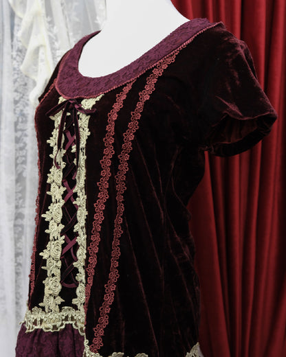 Axes Femme Wine Red Velvet Dress