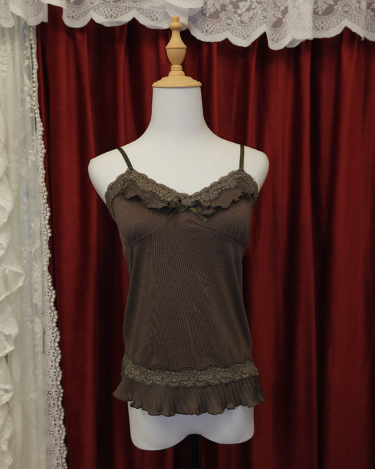 Mocha Ruffle Camisole
