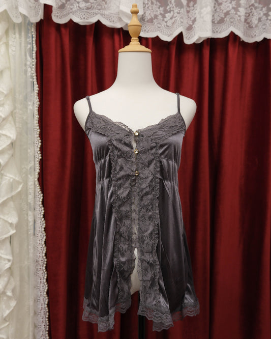 Slate Grey Satin Camisole