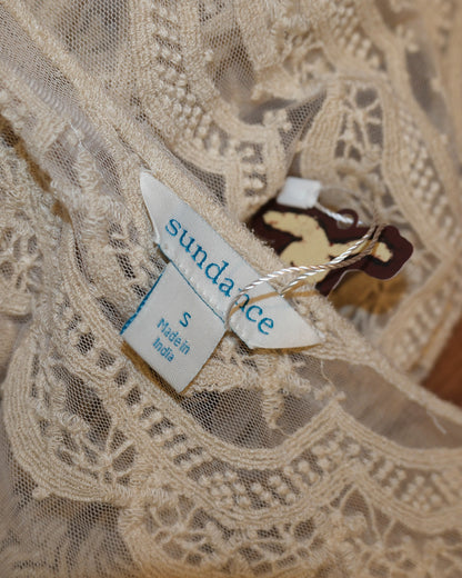 [India] Cream Lace Sheer Outer