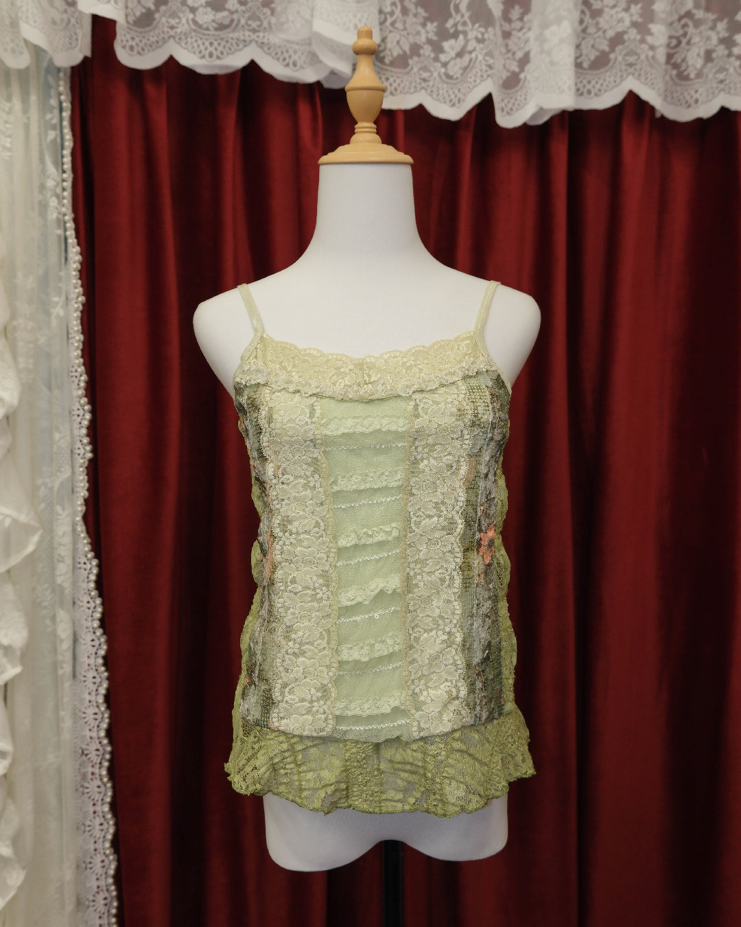 [Korea] Fairycore Pistachio Lace Camisole