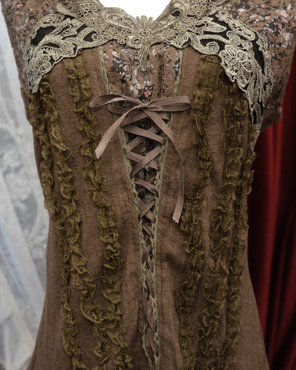 [Pretty Angel] Walnut Brown Ribbon Camisole