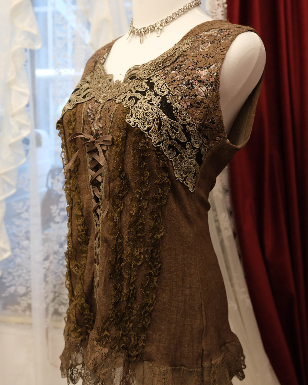 [Pretty Angel] Walnut Brown Ribbon Camisole