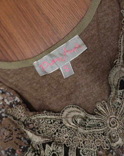 [Pretty Angel] Walnut Brown Ribbon Camisole