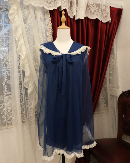 [USA] 60’s Berry Sailor Sheer One Piece