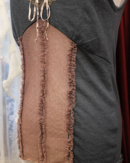 [Korea] Teal Patchwork Camisole