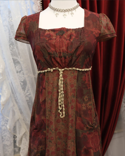 Rosy Red Sheer One Piece Dress