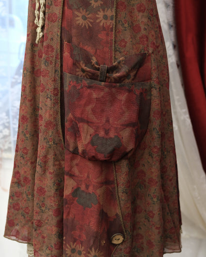 Rosy Red Sheer One Piece Dress