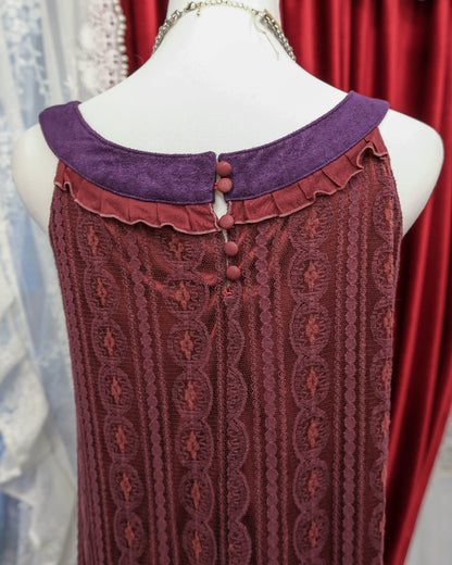 Axes Femme Wine Red Lace Dress