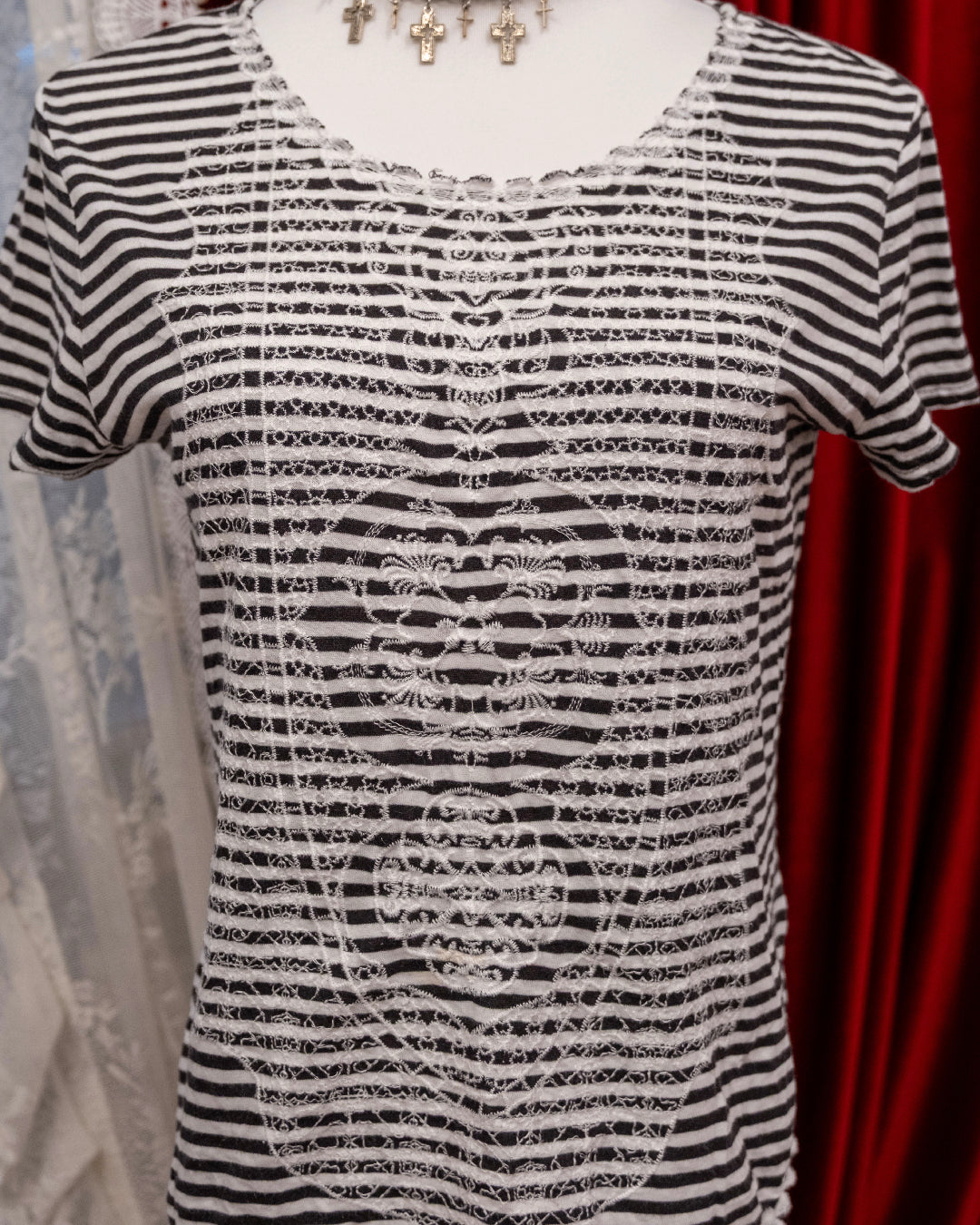 Victorian Pattern Stripe Top